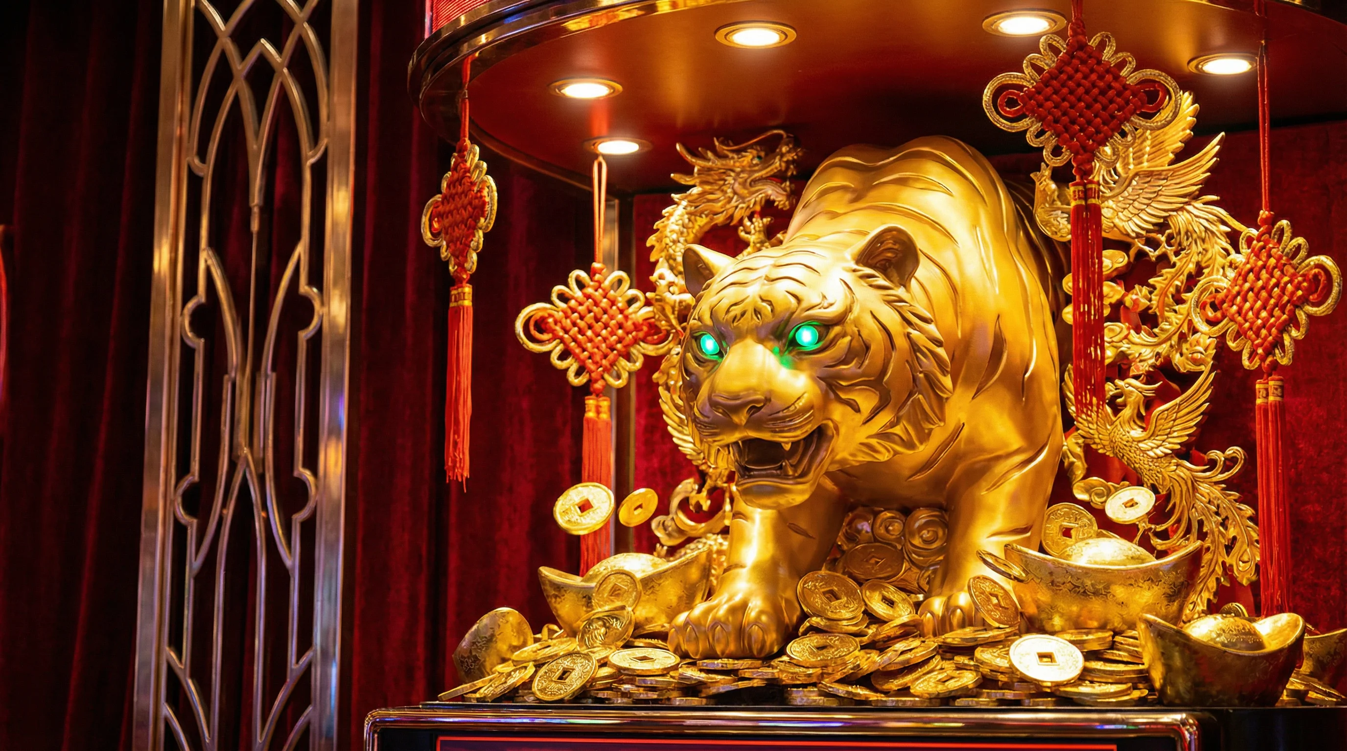 Fortune Tiger slot con tigre dorado y monedas chinas